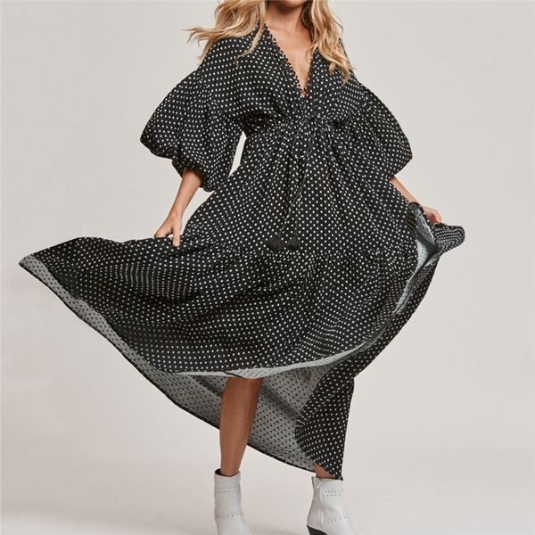 grey elegant spot printed v-neck bishop sleeve high waist tassel summer dress beach tunic women streetwear maxi dress n991 210416, White;black
grey elegant spot printed v-neck bishop sleeve high waist tassel summer dress beach tunic women streetwear maxi dress n991 210416, White;black