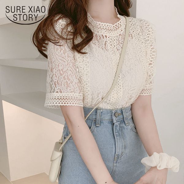Women's Blouses & Shirts Spring Summer Fashion Short Sleeve Shirt Slim Fit Hollow Out Lace and Tops Blusas Mujer De Moda 8745 2TTF, White
Women's Blouses & Shirts Spring Summer Fashion Short Sleeve Shirt Slim Fit Hollow Out Lace and Tops Blusas Mujer De Moda 8745 2TTF, White