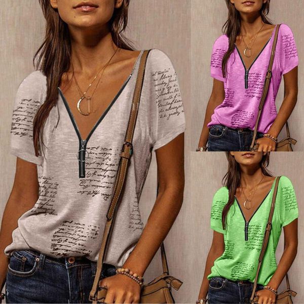 women's t-shirt women t-shirts summer elegant blouses short sleeve letter print tshirt v-neck female work zipper shirts mujer blusa cl, White
women's t-shirt women t-shirts summer elegant blouses short sleeve letter print tshirt v-neck female work zipper shirts mujer blusa cl, White