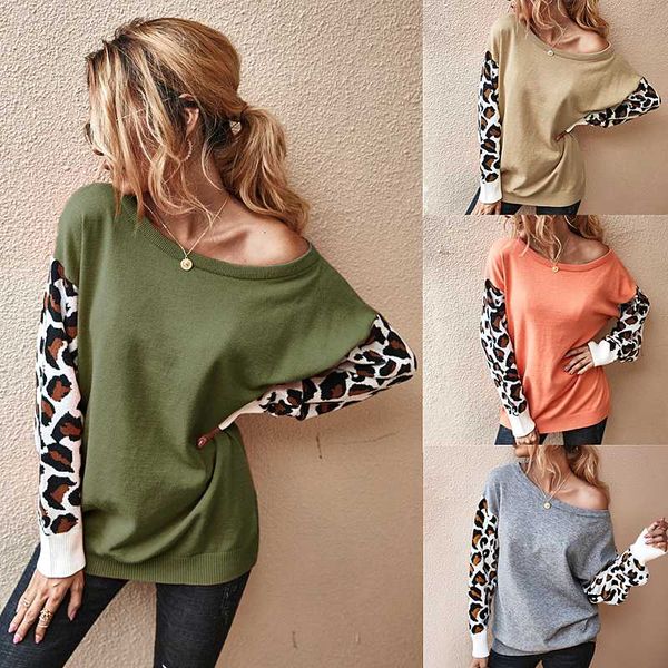 autumn woman sweater pullovers shirts leopard long sleeve o-neck spring warm casual female knitted robe 2021 women's sweaters, White;black
autumn woman sweater pullovers shirts leopard long sleeve o-neck spring warm casual female knitted robe 2021 women's sweaters, White;black