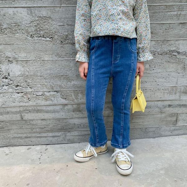 jeans autumn arrival korean style cotton pure color all-match elastic tight flared long pants for fashion baby cute girls, Blue
jeans autumn arrival korean style cotton pure color all-match elastic tight flared long pants for fashion baby cute girls, Blue