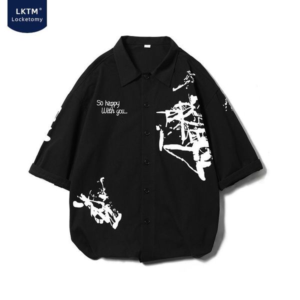 men's casual shirts shirt jacket short-sleeved summer tide brand loose three-quarter sleeve japanese retro hawaiian, White;black
men's casual shirts shirt jacket short-sleeved summer tide brand loose three-quarter sleeve japanese retro hawaiian, White;black