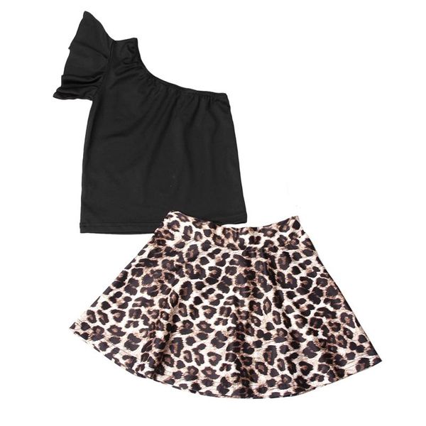 1-6years summer fashion kid girls clothes sets solid one shoulder t shirts leopard ruffle skirt children set clothing, White
1-6years summer fashion kid girls clothes sets solid one shoulder t shirts leopard ruffle skirt children set clothing, White
