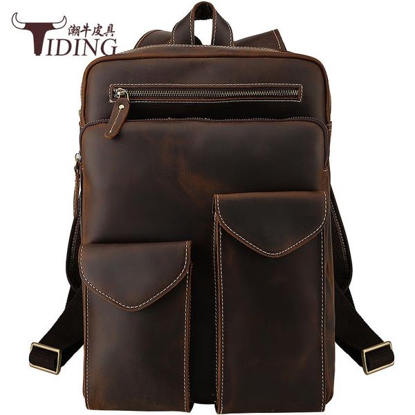 backpack men's vintage genuine leather bags 2021 male travel business casual cow backpacks large student back pack bag
backpack men's vintage genuine leather bags 2021 male travel business casual cow backpacks large student back pack bag