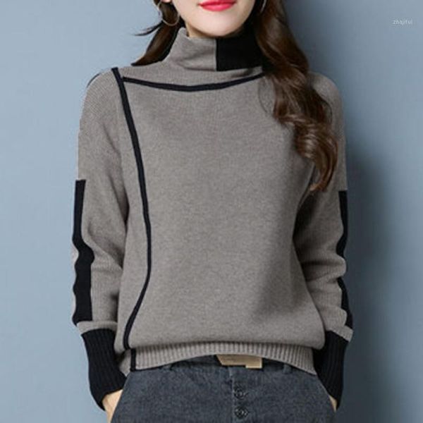 women's sweaters sweater 2021 turtleneck fall/winter year pullover loose outer wear western fashion thicken short base shirt, White;black
women's sweaters sweater 2021 turtleneck fall/winter year pullover loose outer wear western fashion thicken short base shirt, White;black