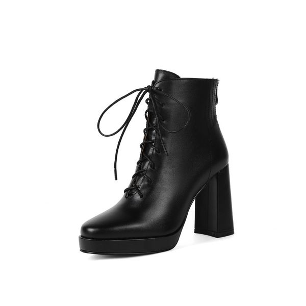 winter short boots women designer round toe block hight heel soft natural genuine leather party wedding fashion luxury platform lady warorwa, Black
winter short boots women designer round toe block hight heel soft natural genuine leather party wedding fashion luxury platform lady warorwa, Black