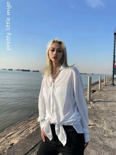 women's blouses & shirts pretty little migo 2021 women spring summer blouse long sleeve pocket shirt elagant fashionable casual, White
women's blouses & shirts pretty little migo 2021 women spring summer blouse long sleeve pocket shirt elagant fashionable casual, White