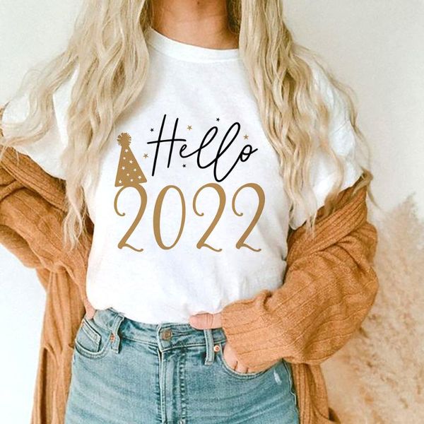 women's t-shirt hello 2022 happy year women short sleeve fashion harajuku graphic tee clothing for girl holiday gift, White
women's t-shirt hello 2022 happy year women short sleeve fashion harajuku graphic tee clothing for girl holiday gift, White