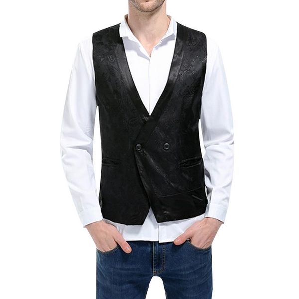 men's vests 2021 fashion vest double-breasted button style dark grain design solid color shujin ff, Black;white
men's vests 2021 fashion vest double-breasted button style dark grain design solid color shujin ff, Black;white