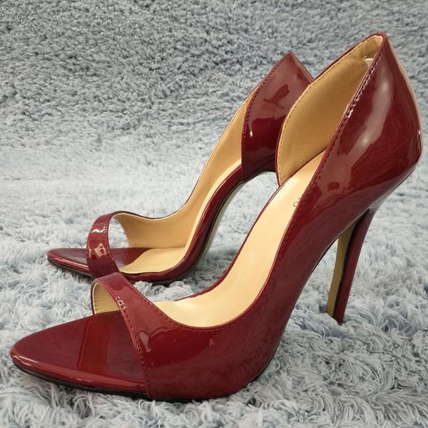women stiletto thin high heel sandals open toe burgundy patent fashion party bridals ball lady shoes 0640c-q1, Black
women stiletto thin high heel sandals open toe burgundy patent fashion party bridals ball lady shoes 0640c-q1, Black