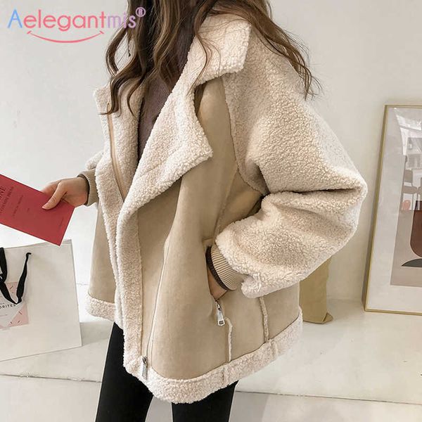 aelegantmis women winter faux fur suede jackets coat thicken warm lambs wool teddy coats ladies loose oversized outwear 210607, Black
aelegantmis women winter faux fur suede jackets coat thicken warm lambs wool teddy coats ladies loose oversized outwear 210607, Black