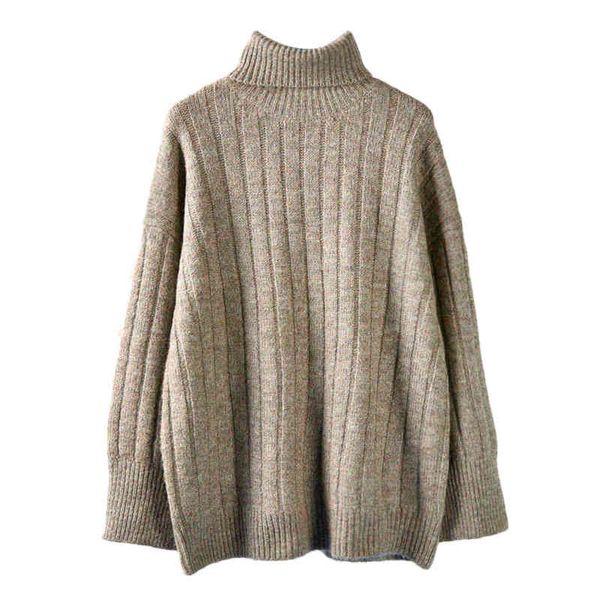 women sweater knitted brown solid turtleneck pullovers long casual m0024 210514, White;black
women sweater knitted brown solid turtleneck pullovers long casual m0024 210514, White;black