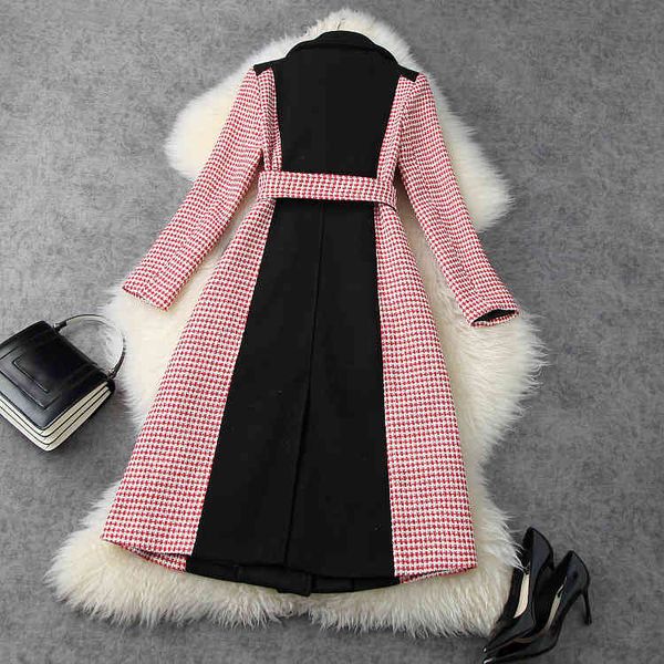 Women's European wear winter style Long splicing plaid double - Fashionable tweed coat XHRX, Black;brown
Women's European wear winter style Long splicing plaid double - Fashionable tweed coat XHRX, Black;brown