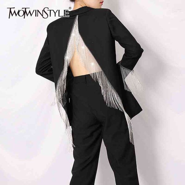 patchwork tassel blazer for women v neck long sleeve hollow out casual jacket female fashion clothing autumn 210524, White;black
patchwork tassel blazer for women v neck long sleeve hollow out casual jacket female fashion clothing autumn 210524, White;black