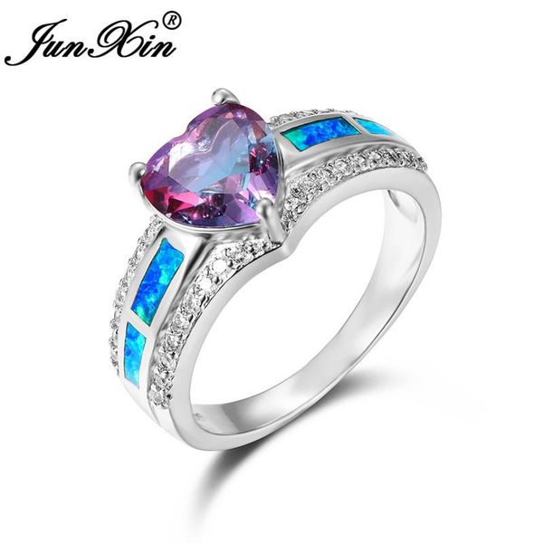 wedding rings blue fire opal ring rainbow zircon heart for women silver color white gold rose red stone engagement female, Slivery;golden
wedding rings blue fire opal ring rainbow zircon heart for women silver color white gold rose red stone engagement female, Slivery;golden