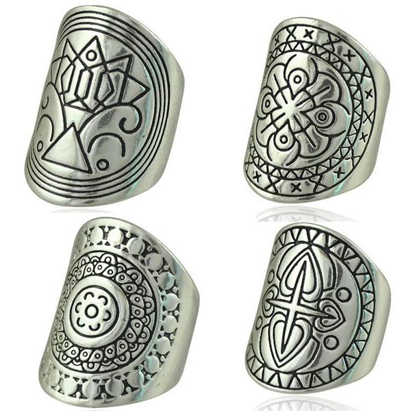 cluster rings 4pcs/set bohemia tibetan silver plated ring vintage jewelry unique carving for women punk boho sets, Golden;silver
cluster rings 4pcs/set bohemia tibetan silver plated ring vintage jewelry unique carving for women punk boho sets, Golden;silver