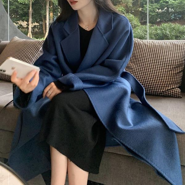 women's wool & blends high end water ripple double-sided cashmere coat medium and long loose 100% tweed autumn winter 2021, Black
women's wool & blends high end water ripple double-sided cashmere coat medium and long loose 100% tweed autumn winter 2021, Black
