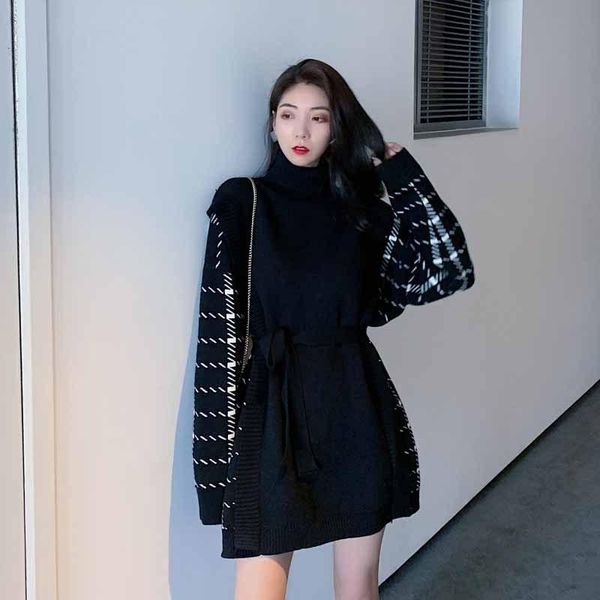 women's wool & blends a knitted dress with bottomed coat inside children's autumn and winter high collar early belt small man, Black
women's wool & blends a knitted dress with bottomed coat inside children's autumn and winter high collar early belt small man, Black