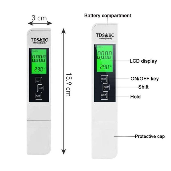 meters high accuracy 3 in1 tds ec temp digital meter ppm tester with 4 different modes water level purity filter test tool
meters high accuracy 3 in1 tds ec temp digital meter ppm tester with 4 different modes water level purity filter test tool