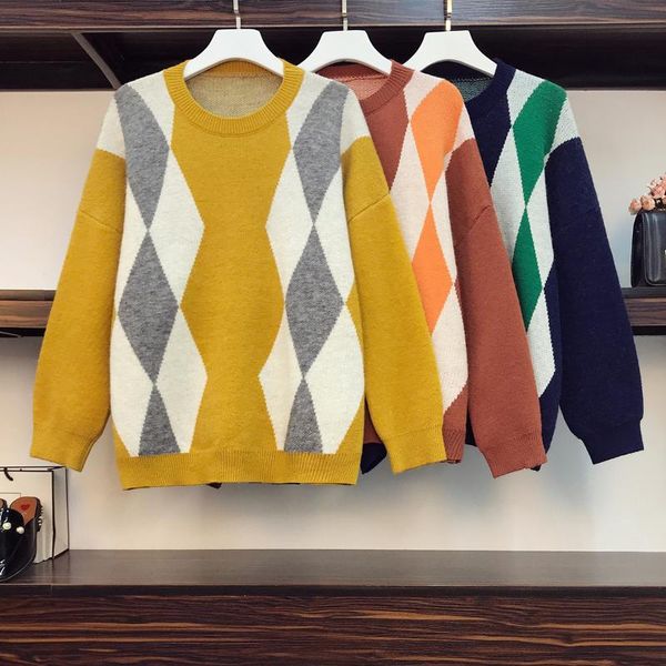 women's knits & tees 2021 autumn and winter clothes fat sister fashion loose leisure versatile age reducing temperament knitted sweater, White
women's knits & tees 2021 autumn and winter clothes fat sister fashion loose leisure versatile age reducing temperament knitted sweater, White