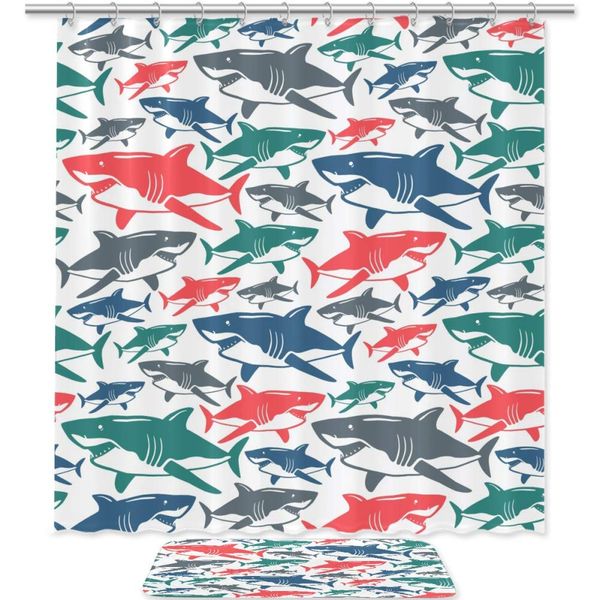 shower curtain set seamless pattern of sharks waterproof bath shower curtain with non slip area rugs doormat
shower curtain set seamless pattern of sharks waterproof bath shower curtain with non slip area rugs doormat
