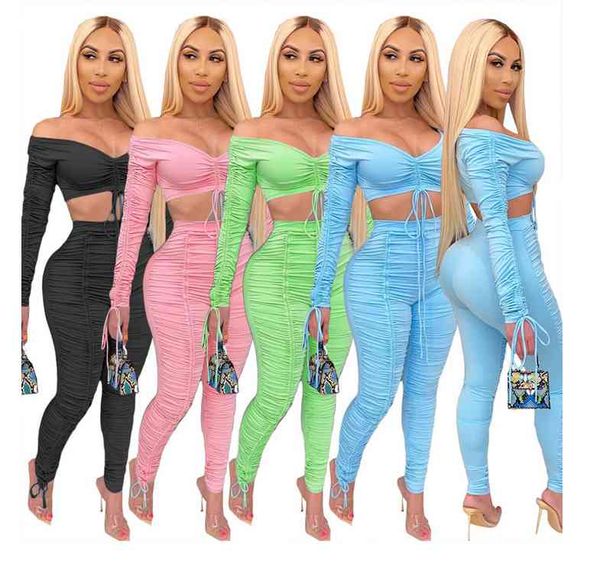 fall women two piece set fashion long sleeve jogging pleated pants sports autumn leggings suits clubwear, White
fall women two piece set fashion long sleeve jogging pleated pants sports autumn leggings suits clubwear, White