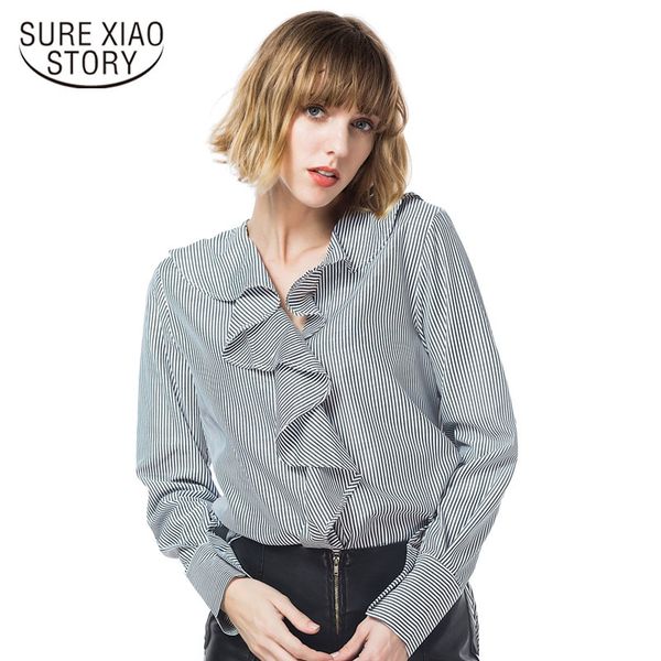 women's clothing fashion chiffon blouse ladies off shoulder shirts ruffles striped v-neck full 3339 50 210415, White
women's clothing fashion chiffon blouse ladies off shoulder shirts ruffles striped v-neck full 3339 50 210415, White