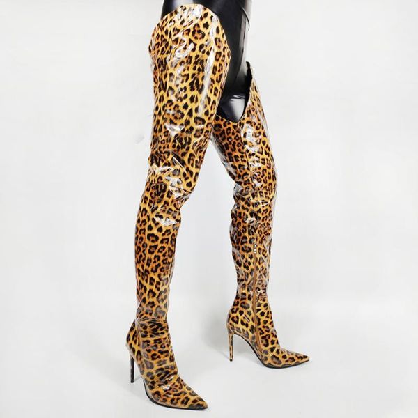 boots women leopard patent leather over the knee runway street pointed toe high heels side zipper crotch mujer, Black
boots women leopard patent leather over the knee runway street pointed toe high heels side zipper crotch mujer, Black