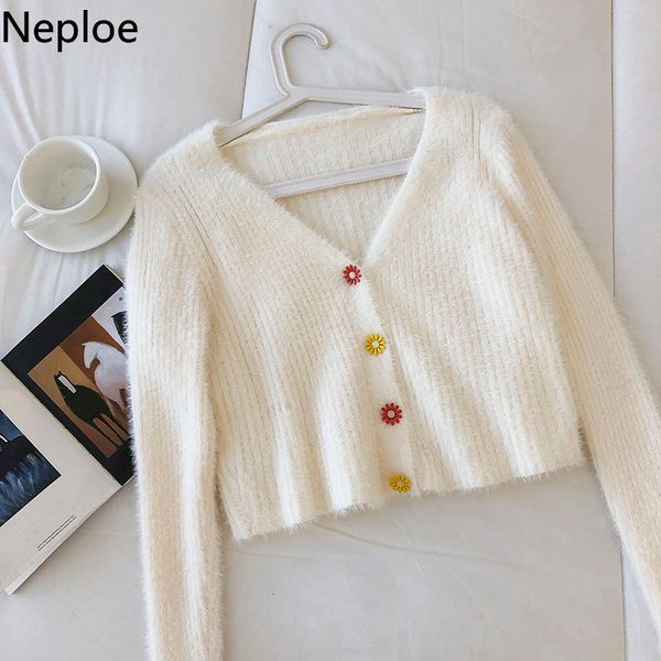 neploe sweet knitted cropped cardigan female chic button v-neck long sleeve imitated mink knitwear sweater coat women 4h327 210422, White
neploe sweet knitted cropped cardigan female chic button v-neck long sleeve imitated mink knitwear sweater coat women 4h327 210422, White