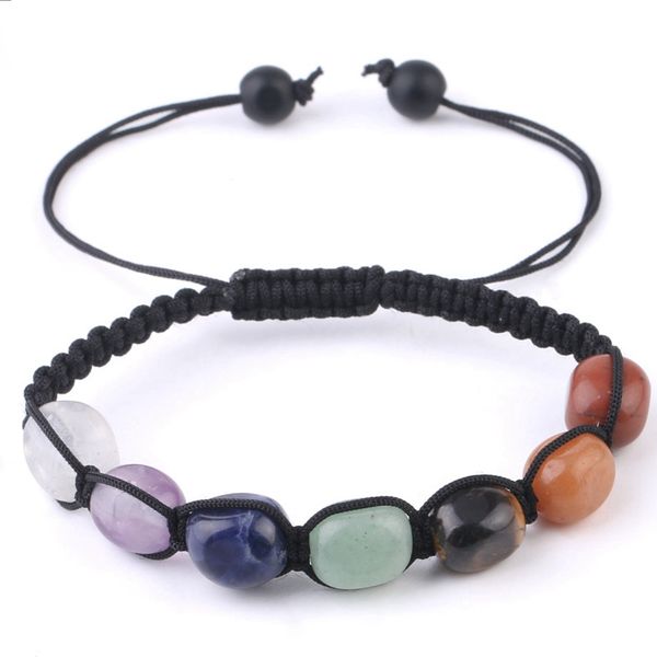 wholesale oval beads hand woven bracelets strands seven stones natural stone chakra adjustable bracelet, Black
wholesale oval beads hand woven bracelets strands seven stones natural stone chakra adjustable bracelet, Black