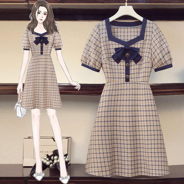 casual dresses dress big size women's fat sister french belly covered waist closed bubble sleeve summer collar smart fiuf, Black;gray
casual dresses dress big size women's fat sister french belly covered waist closed bubble sleeve summer collar smart fiuf, Black;gray