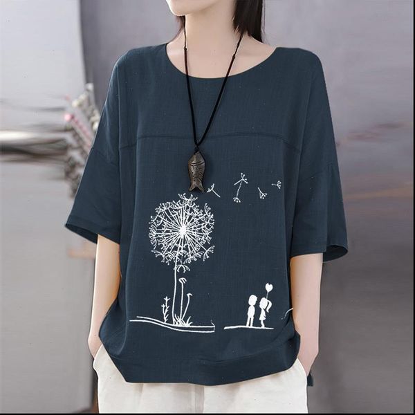 fashion women blouses o neck 3 4 sleeve cartoon printed blouse autumn tunic casual cotton linen shirt female chemise, White
fashion women blouses o neck 3 4 sleeve cartoon printed blouse autumn tunic casual cotton linen shirt female chemise, White