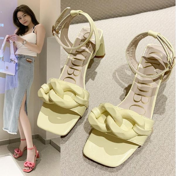 sandals women ankle strap chain pums thick block heels buckle black white pink square party dress female sandallas autumn
sandals women ankle strap chain pums thick block heels buckle black white pink square party dress female sandallas autumn