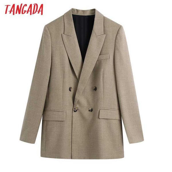 tangada women double breasted khaki blazer coat vintage long sleeve pockets casual outerwear chic veste be385 210609, White;black
tangada women double breasted khaki blazer coat vintage long sleeve pockets casual outerwear chic veste be385 210609, White;black