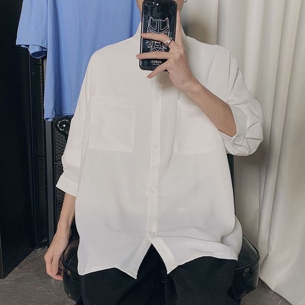 men's casual shirts summer dress fashion solid color business mens streetwear loose korean short sleeve men s-2xl 7kt0, White;black
men's casual shirts summer dress fashion solid color business mens streetwear loose korean short sleeve men s-2xl 7kt0, White;black