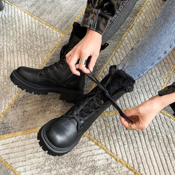 boots winter genuine leather women round toe waterproof platform flat bottom warm plush snow fashion short 42nr, Black
boots winter genuine leather women round toe waterproof platform flat bottom warm plush snow fashion short 42nr, Black
