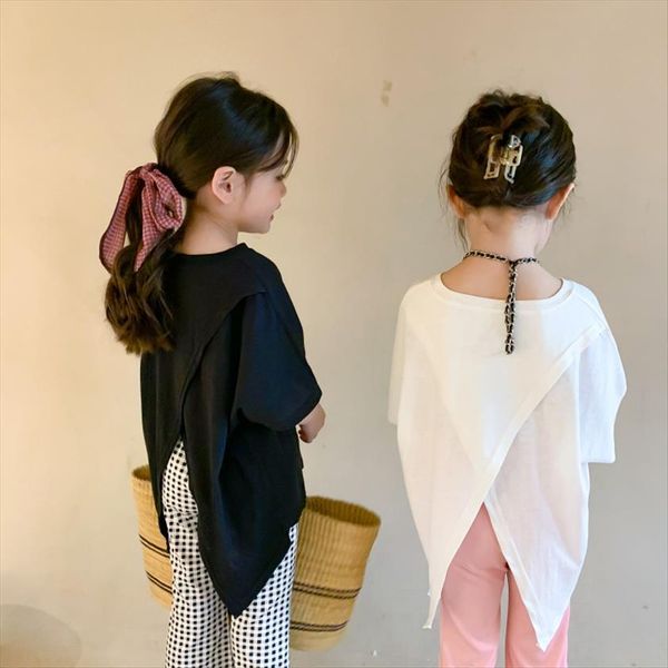 summer girls fashion back split cotton half sleeve t shirts korean style chic kids oversized unique design, Blue
summer girls fashion back split cotton half sleeve t shirts korean style chic kids oversized unique design, Blue