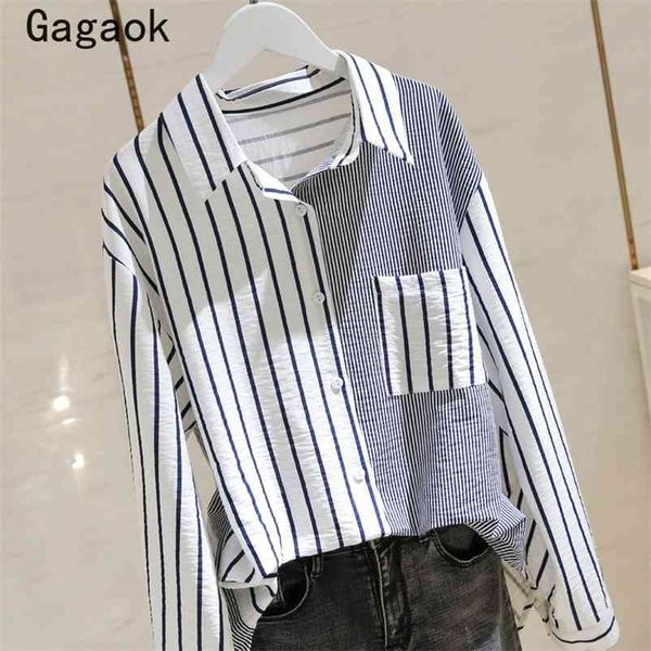 plus size women long sleeve shirts spring fashion turn-down collar striped female casual wild and blouses 210531, White
plus size women long sleeve shirts spring fashion turn-down collar striped female casual wild and blouses 210531, White