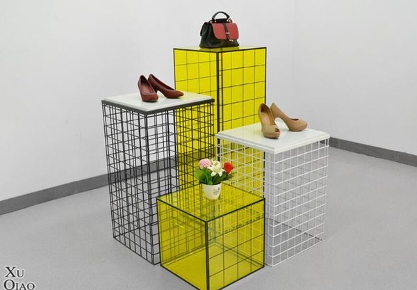 clothing store display window high and low acrylic mesh marble surface hooks & rails
clothing store display window high and low acrylic mesh marble surface hooks & rails