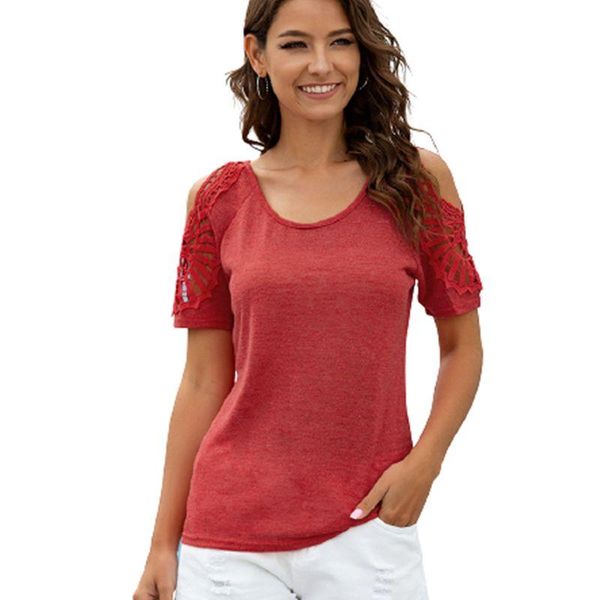 women's t-shirt elegant cuff cutout strapless lace summer casual o-neck short sleeve white orange fashion street size tshirt
women's t-shirt elegant cuff cutout strapless lace summer casual o-neck short sleeve white orange fashion street size tshirt