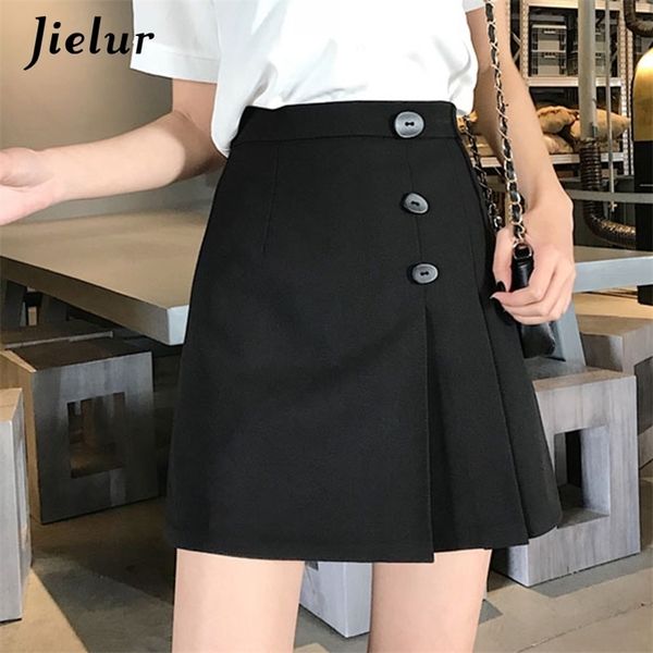 elegant black women's skirts high waist korean mini female charming ol a-line street button faldas 210426
elegant black women's skirts high waist korean mini female charming ol a-line street button faldas 210426