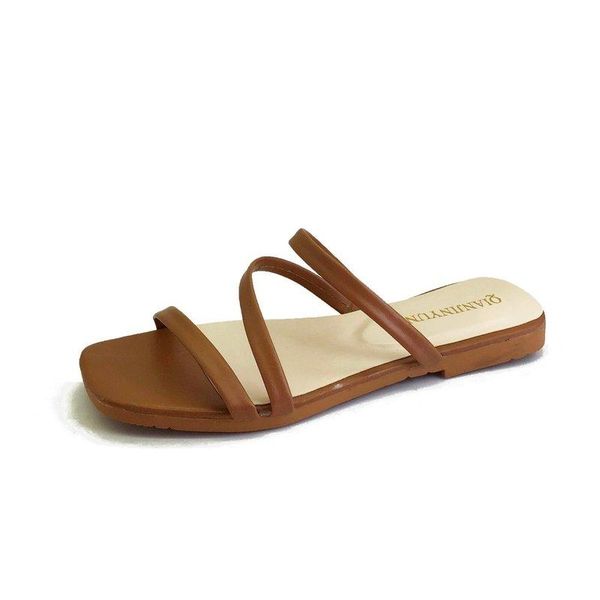 fashion summer women's slippers solid color simple vamp open-toe all-match trending flat outdoor, Black
fashion summer women's slippers solid color simple vamp open-toe all-match trending flat outdoor, Black