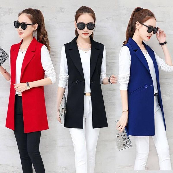 women's vests 2021 spring autumn women casual solid blazer vest female sleeveless slim jacket elegant office lady waistcoat a193, Black;white
women's vests 2021 spring autumn women casual solid blazer vest female sleeveless slim jacket elegant office lady waistcoat a193, Black;white