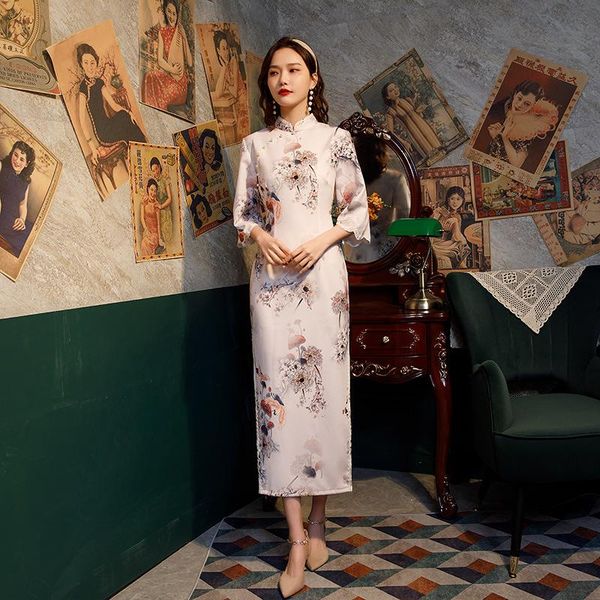 ethnic clothing cheongsam chinese dress vintage floral print qipao women traditional long robe short sleeve party dresses sexy, Red
ethnic clothing cheongsam chinese dress vintage floral print qipao women traditional long robe short sleeve party dresses sexy, Red