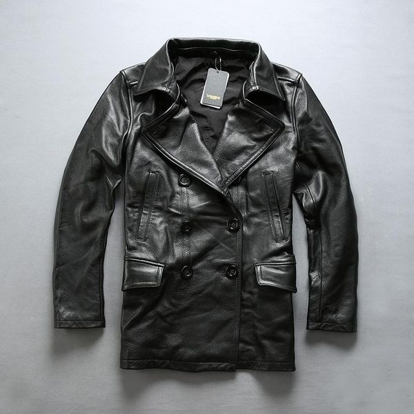 men's leather & faux avirex fashion genuine men slim fit real coat cowskin turn-down collar men' jacket, Black
men's leather & faux avirex fashion genuine men slim fit real coat cowskin turn-down collar men' jacket, Black
