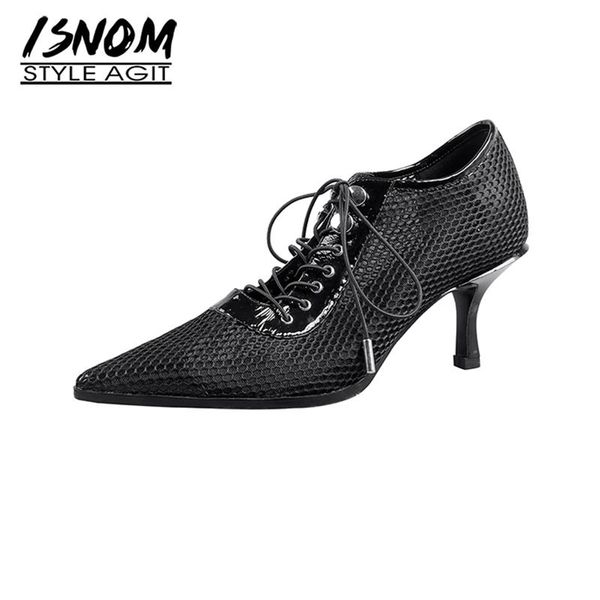 dress shoes isnom fashion ladies mesh pumps thin high heels woman lace up pointed toe women breathable, Black
dress shoes isnom fashion ladies mesh pumps thin high heels woman lace up pointed toe women breathable, Black