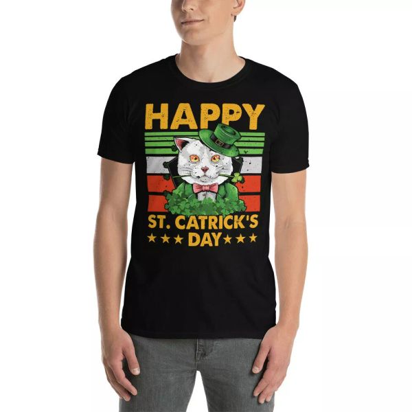 Vintage Retro Happy St Catrick's Day St Patrick's Day Leprechaun Cat T-Shirt, White;black
Vintage Retro Happy St Catrick's Day St Patrick's Day Leprechaun Cat T-Shirt, White;black