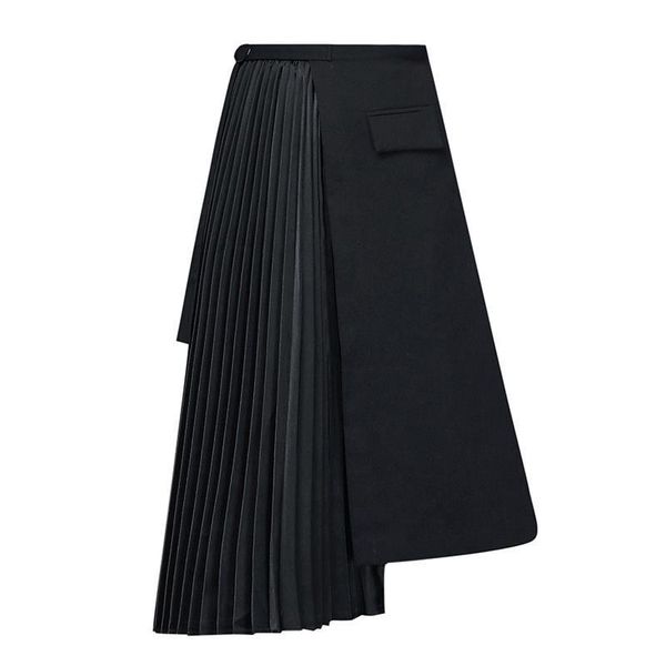 office pleated a line womens skirts pleat black polyester elegant femme irregular skirt
office pleated a line womens skirts pleat black polyester elegant femme irregular skirt
