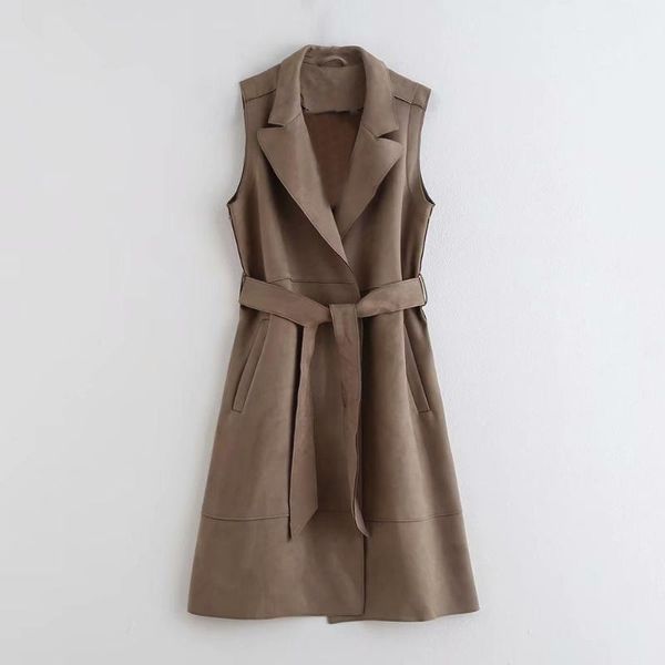 women's vests women suede waistcoat vest outwear brown coat professional large size chaleco mujer, Black;white
women's vests women suede waistcoat vest outwear brown coat professional large size chaleco mujer, Black;white