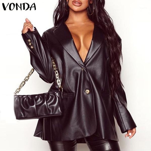 women's jackets vintage winter women pu leather 2021 autumn long sleeve lapel button coats suit party outerwear veste femme, Black;brown
women's jackets vintage winter women pu leather 2021 autumn long sleeve lapel button coats suit party outerwear veste femme, Black;brown